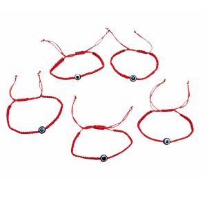 Evil Eye Red Drawstring Bracelet (5 Pack)