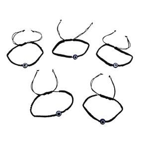 Evil Eye Black Drawstring Bracelet (5 Pack)