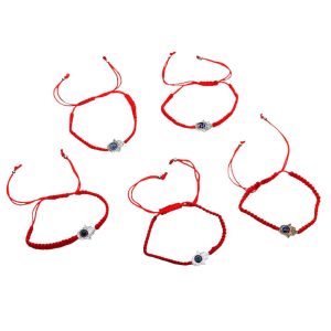 Hamza Hand Red Drawstring Bracelet (5 Pack)